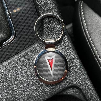 Pontiac Keychain Metal Light Carbon Color Logo Design