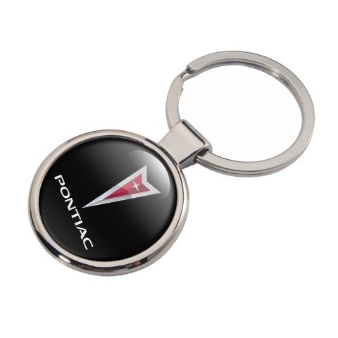 Pontiac Metal Key Ring Black Red Logo Design