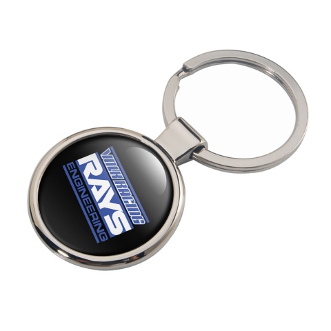 Rays Key Fob Metal Blue White Logo Design
