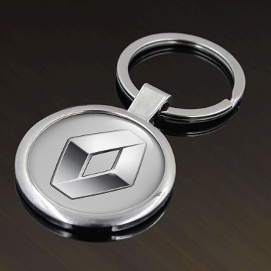 Renault Keychain Metal Light Grey Chrome Log Edition