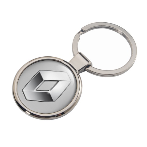 Renault Keychain Metal Light Grey Chrome Log Edition