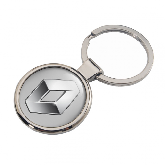 Renault Keychain Metal Light Grey Chrome Log Edition