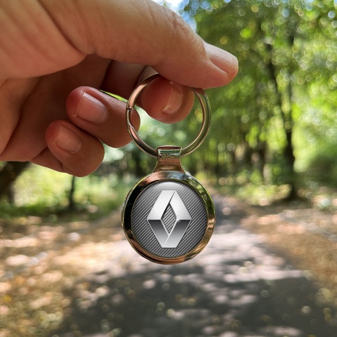 Renault Key Fob Metal Light Carbon Chrome Logo Design