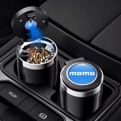 Momo Automotive Ashtray Blue White Logo Design 