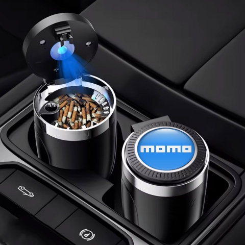 Momo Automotive Ashtray Blue White Logo Design 