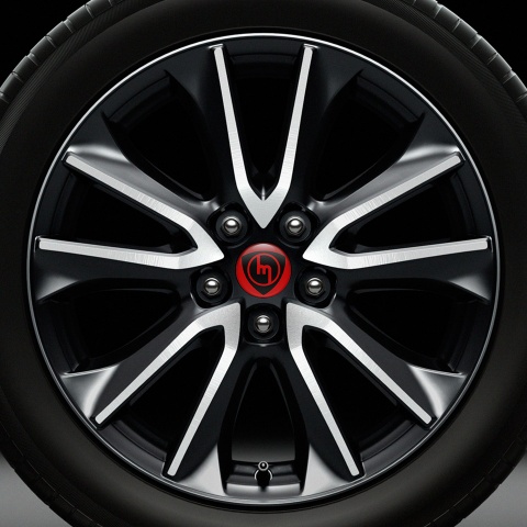 Mazda  Wheel Center Caps Emblem Red and Black