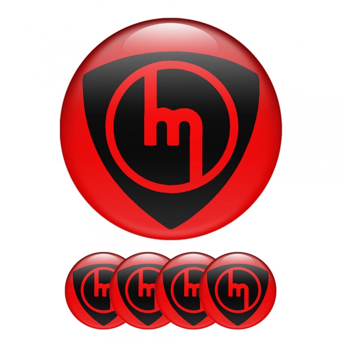 Mazda  Wheel Center Caps Emblem Red and Black