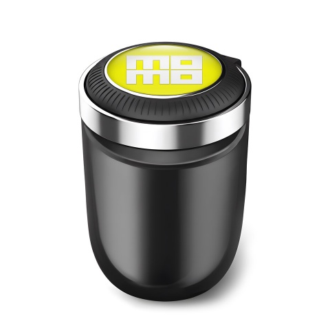 Momo Ashtray Logo Container for Cigarette LED Yellow Nuance Design 