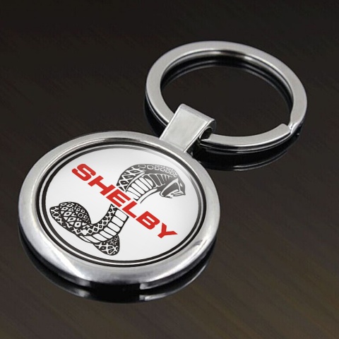 Ford Shelby Key Fob Metal White Pearl Black Snake