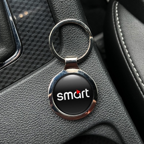 Smart  Key Fob Metal Black White Logo Red Triangle Classic Design