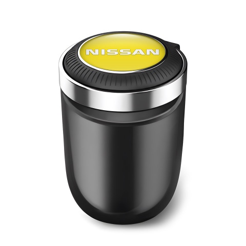 Nissan Trash Can Ashtray Yellow Decoration Logo 