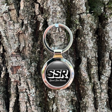 SSR Key Fob Metal Black White Line Classic Design