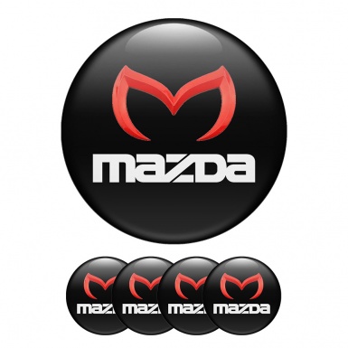 Mazda   Wheel Center Cap Domed Stickers White Inscription