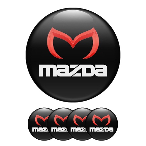 Mazda   Wheel Center Cap Domed Stickers White Inscription