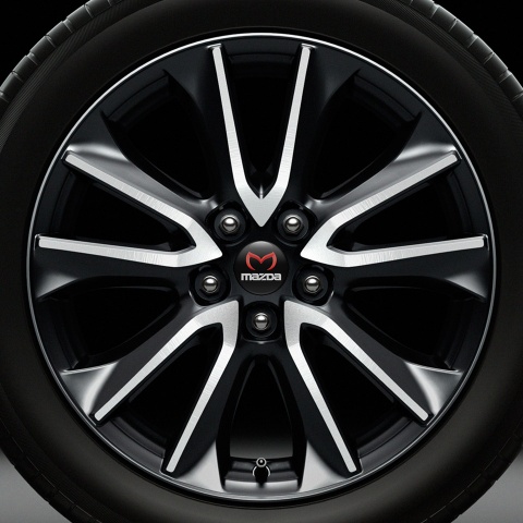 Mazda   Wheel Center Cap Domed Stickers White Inscription