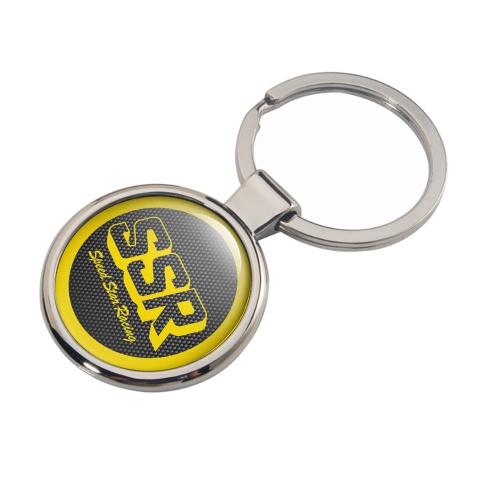 SSR Metal Fob Chain Dark Carbon Yellow Ring Logo Edition