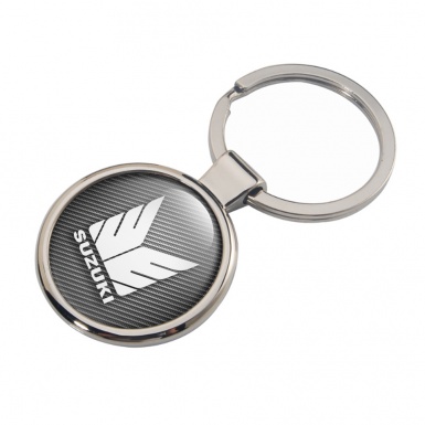 Suzuki Keychain Metal Light Carbon White Logo Edition