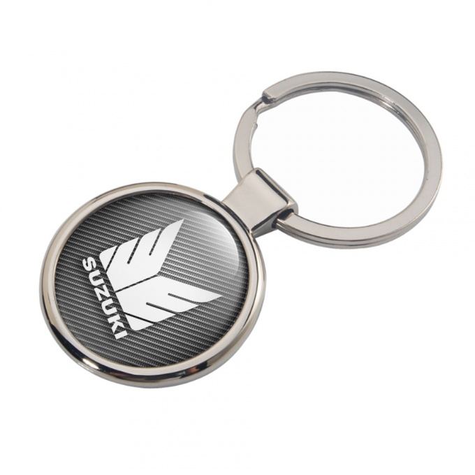 Suzuki Keychain Metal Light Carbon White Logo Edition