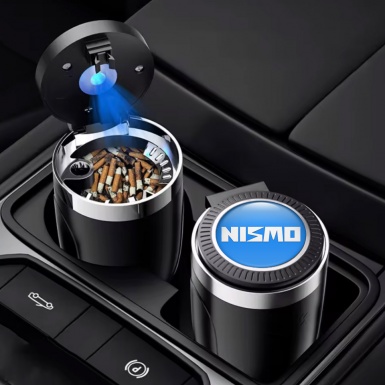 Nissan Nismo Ashtray Logo Container for Cigarette LED Blue Design 