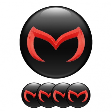Mazda  Domed Stickers Wheel Center Cap Orange Logo