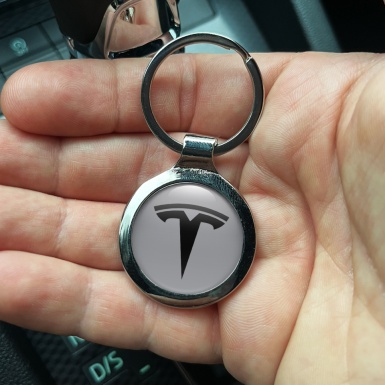 Tesla Metal Fob Chain Light Grey Black Color Edition
