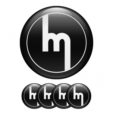 Mazda Center Hub Dome Stickers Black and White