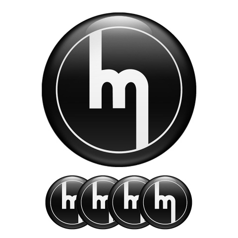 Mazda Center Hub Dome Stickers Black and White