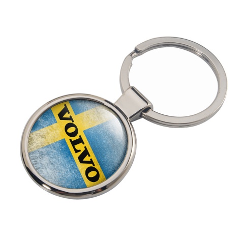 Volvo Key Holder Metal Sky Blue Swedish Flag Edition