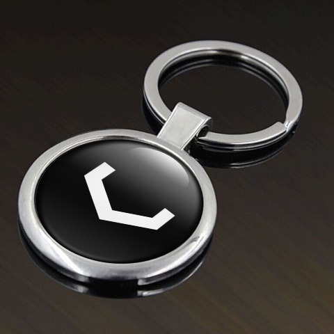 Vossen Metal Fob Chain Dome Black White Classic Emblem Edition