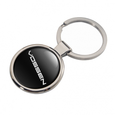 Vossen Key Chain Metal Dome Black White Clean Design