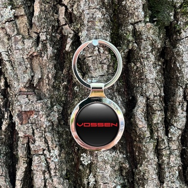 Vossen Metal Fob Chain Dome Black Red Classic Emblem Design