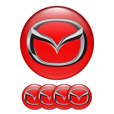 Mazda Sticker Wheel Center Hub Cap Red Background
