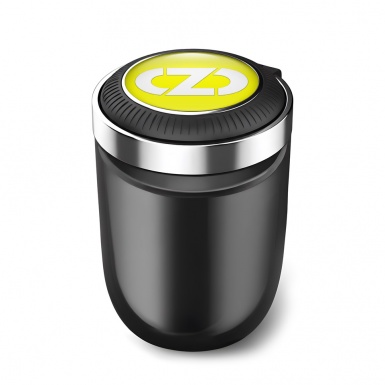 OZ Car Ashtray for Cigarette Yellow White Design 