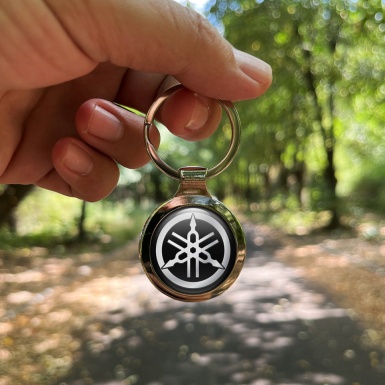 Yamaha Key Chain Metal Black Silver Ring Effect Edition