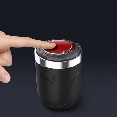 OZ Automotive Ashtray Red Carbon Round Logo Design 