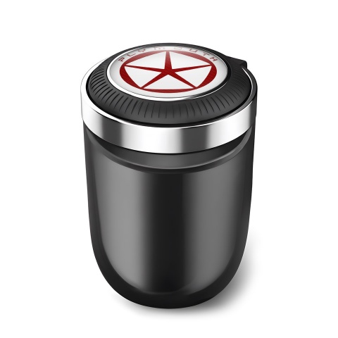 Plymouth Trash Can Ashtray Red DEsign Logo 