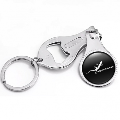 Audi Quattro Key Holder Nail Clipper Clean Black White Lizard Edition