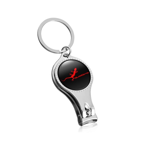 Audi Quattro Key Chain Nail Clipper Clean Black Red Lizard Edition