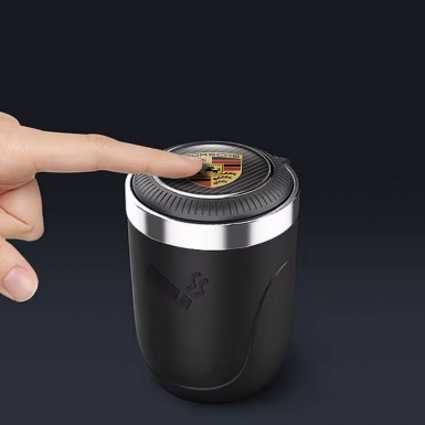 Porsche Ashtray Logo Container for Cigarette LED Dark Carbon Style 