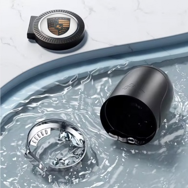 Porsche Ashtray Logo Container for Cigarette LED Wood Design 