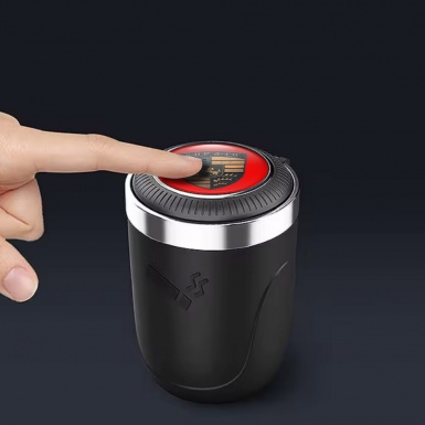 Porsche Car Ashtray for Cigarette Red Print and Wood Logo Style 