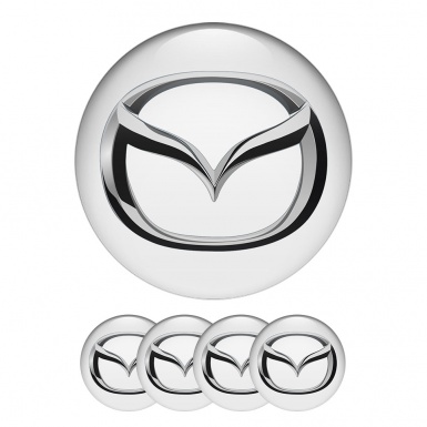 Mazda Center Hub Dome Stickers Light Gray