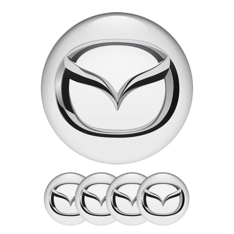 Mazda Center Hub Dome Stickers Light Gray