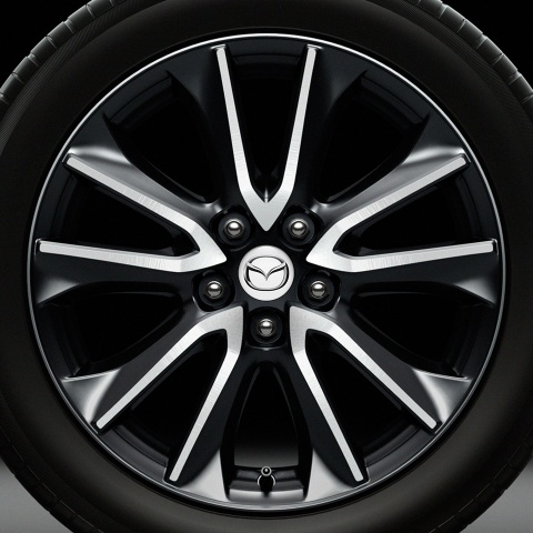 Mazda Center Hub Dome Stickers Light Gray