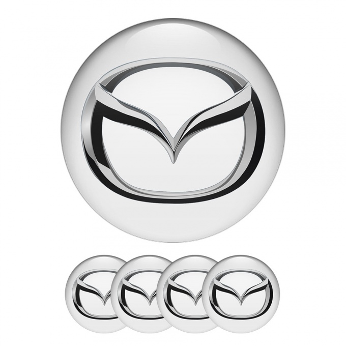Mazda Center Hub Dome Stickers Light Gray