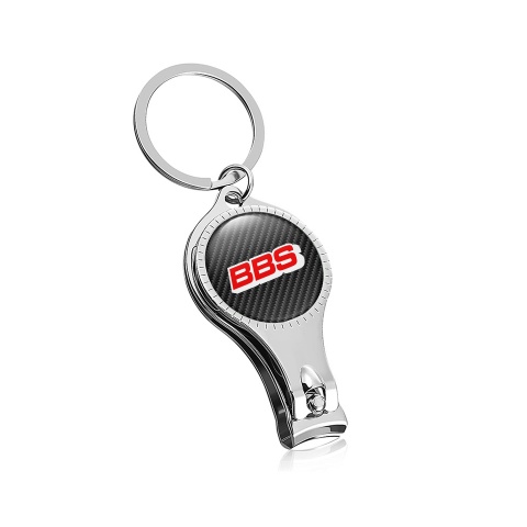 BBS Key Ring Fob Fingernail Trimmer Dark Carbon Red White Outline