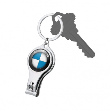 BMW Chain Key Holder Fingernail Clipper Classic Black Ring Blue Logo Edition