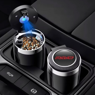 Rays Car Ashtray for Cigarette Carbon Logo Effect 