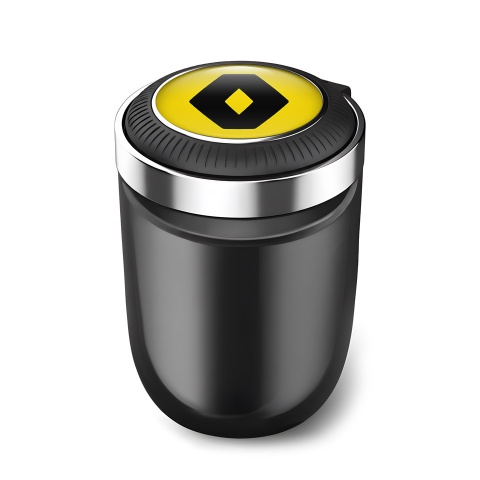 Renault Automotive Ashtray Yellow Black Logo Design 