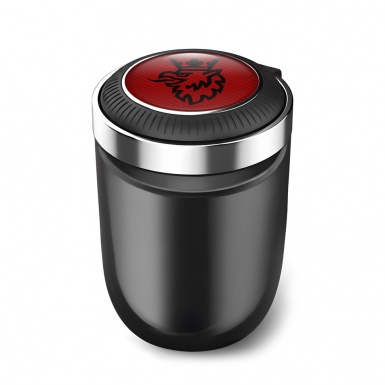 Saab Ashtray Logo Container for Cigarette LED Red Carbon Design 